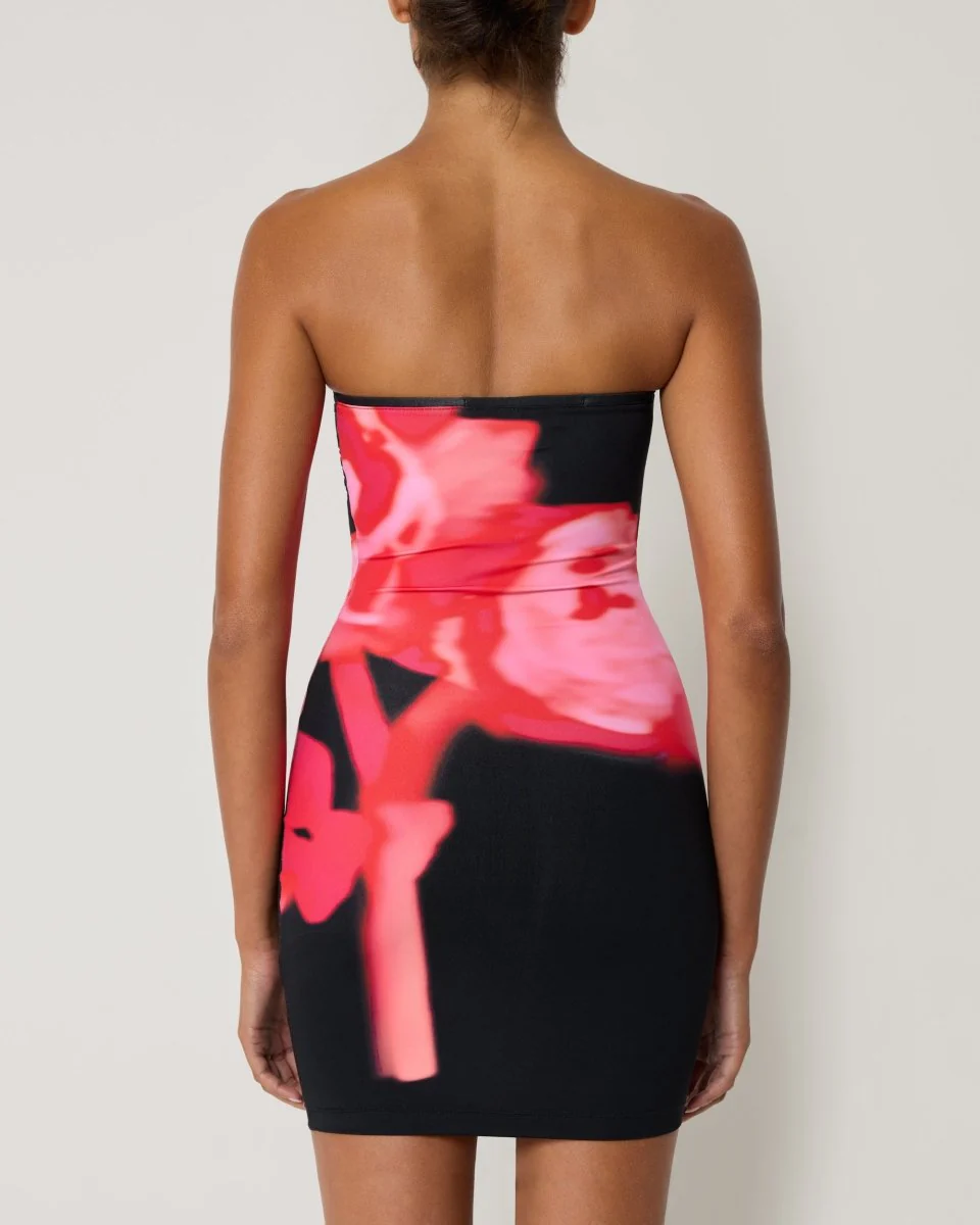 Smooth Stretch Strapless Mini Dress | Black Peony - Image 7