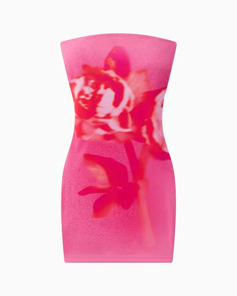 Smooth Stretch Strapless Mini Dress | Pink Peony - Image 7