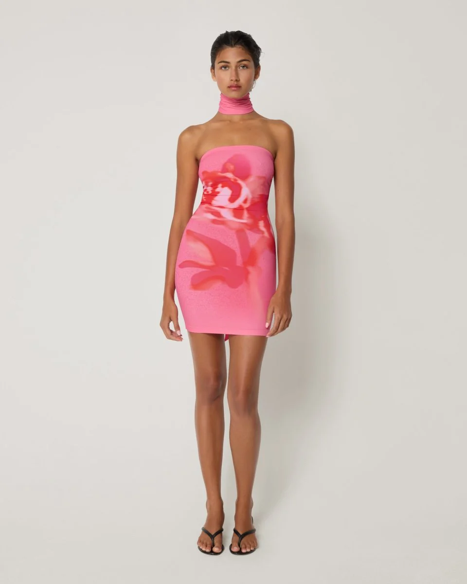 Smooth Stretch Strapless Mini Dress | Pink Peony - Image 9