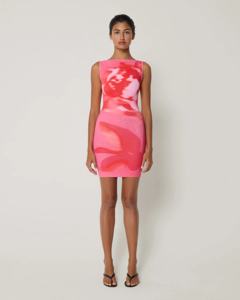 Smooth Stretch Tank Mini Dress | Pink Peony - Image 3
