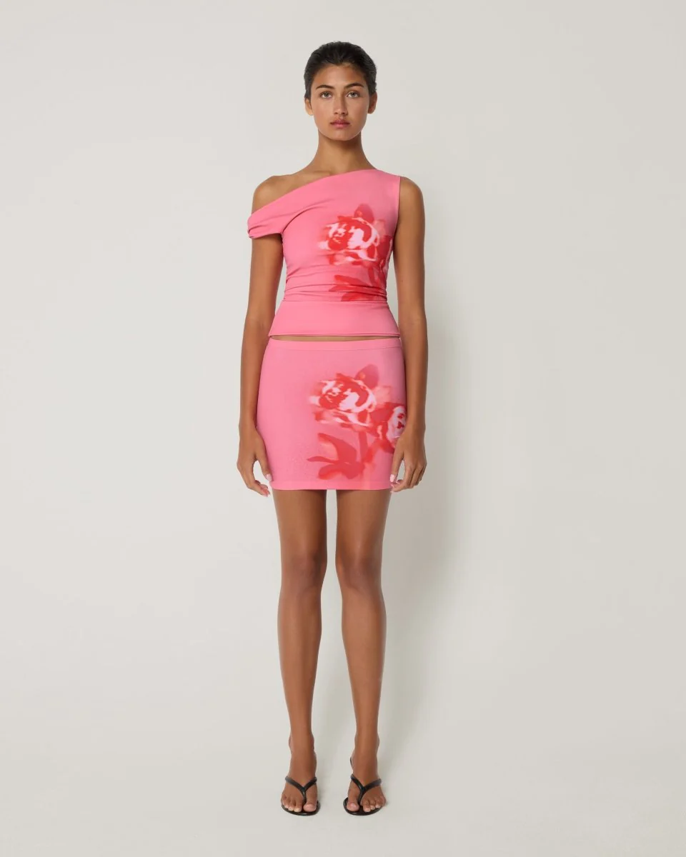 Smooth Stretch Ultra Mini Skirt | Pink Peony - Image 3