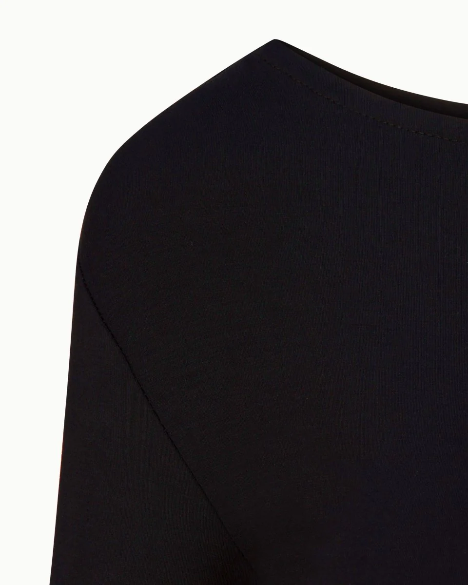 Soft Stretch Boat Neck Long Sleeve | Black - Image 6
