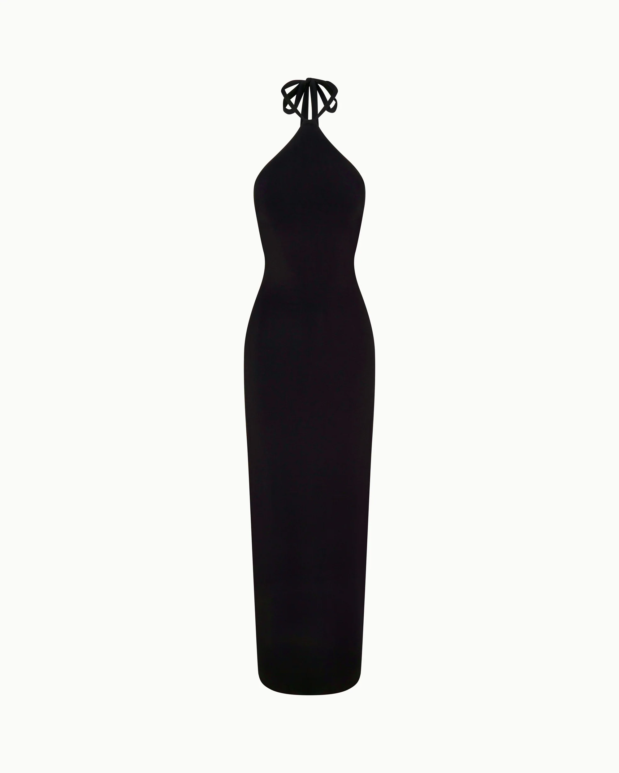 Soft Stretch Halter Maxi Dress | Black - Image 2