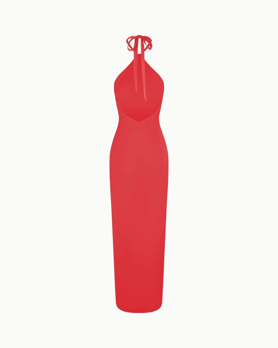 Soft Stretch Halter Maxi Dress | Cherry - Image 6