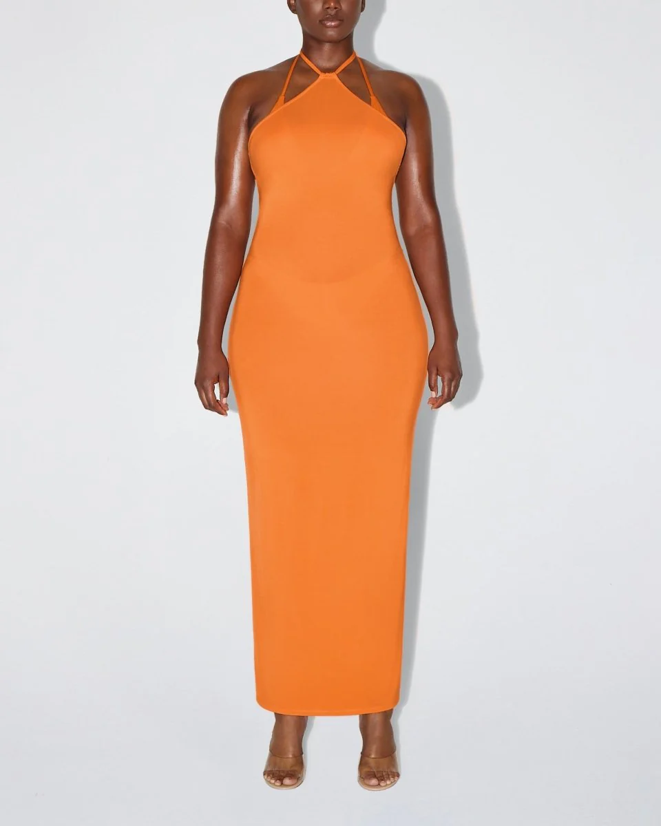 Soft Stretch Halter Maxi Dress | Sunset - Image 3