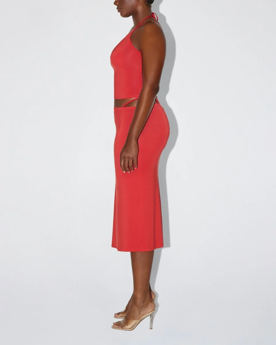 Soft Stretch High Neck Tank | Cherry - Image 4