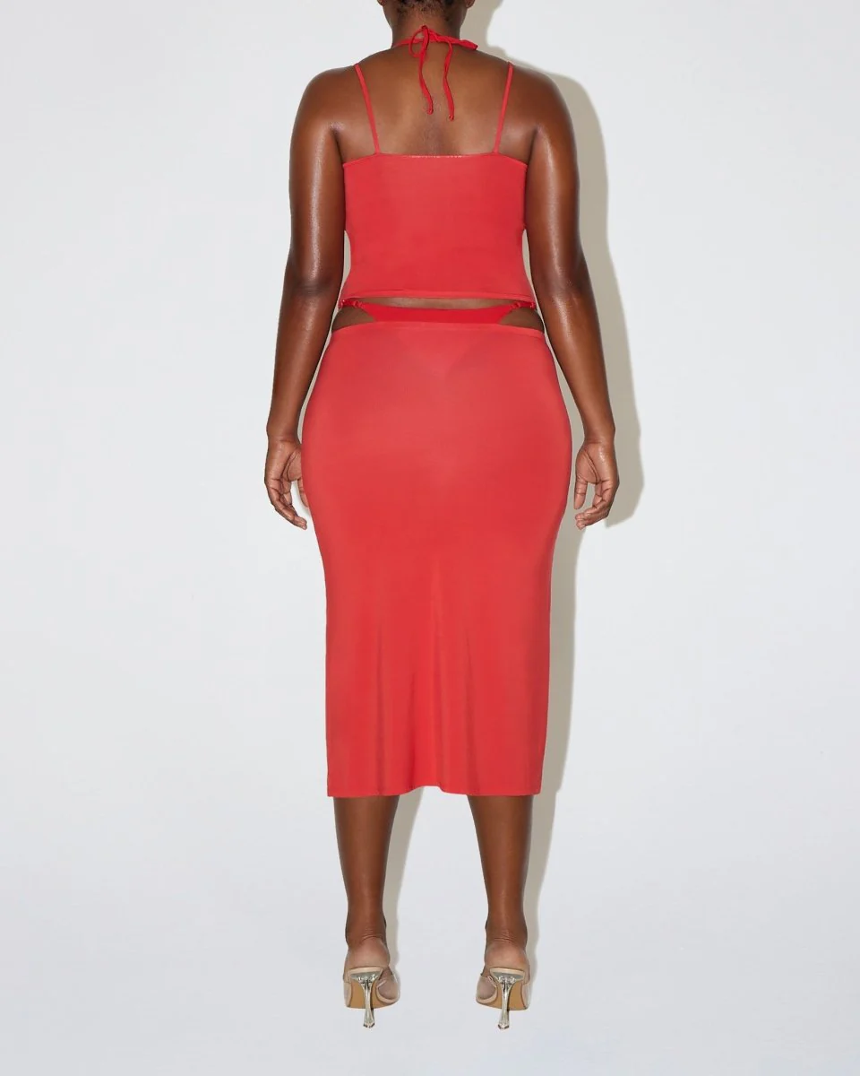Soft Stretch High Neck Tank | Cherry - Image 5