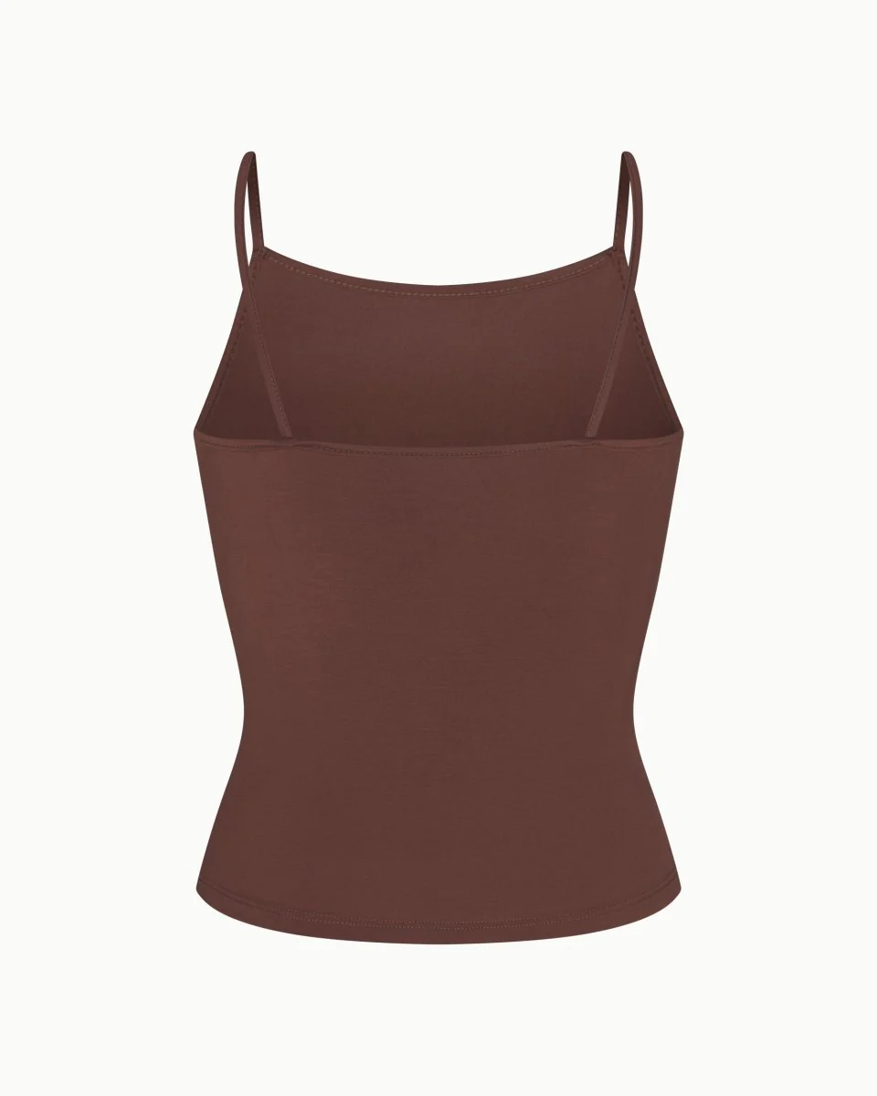 Soft Stretch High Neck Tank | Chocolate - Image 6