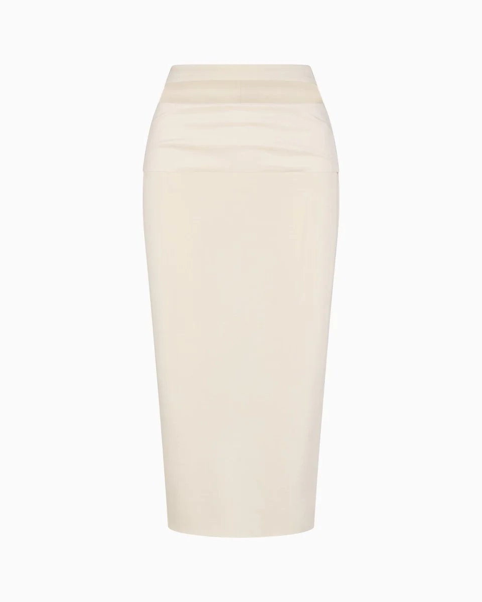 Sueded Stretch Cutout Skirt | Stone - Image 2