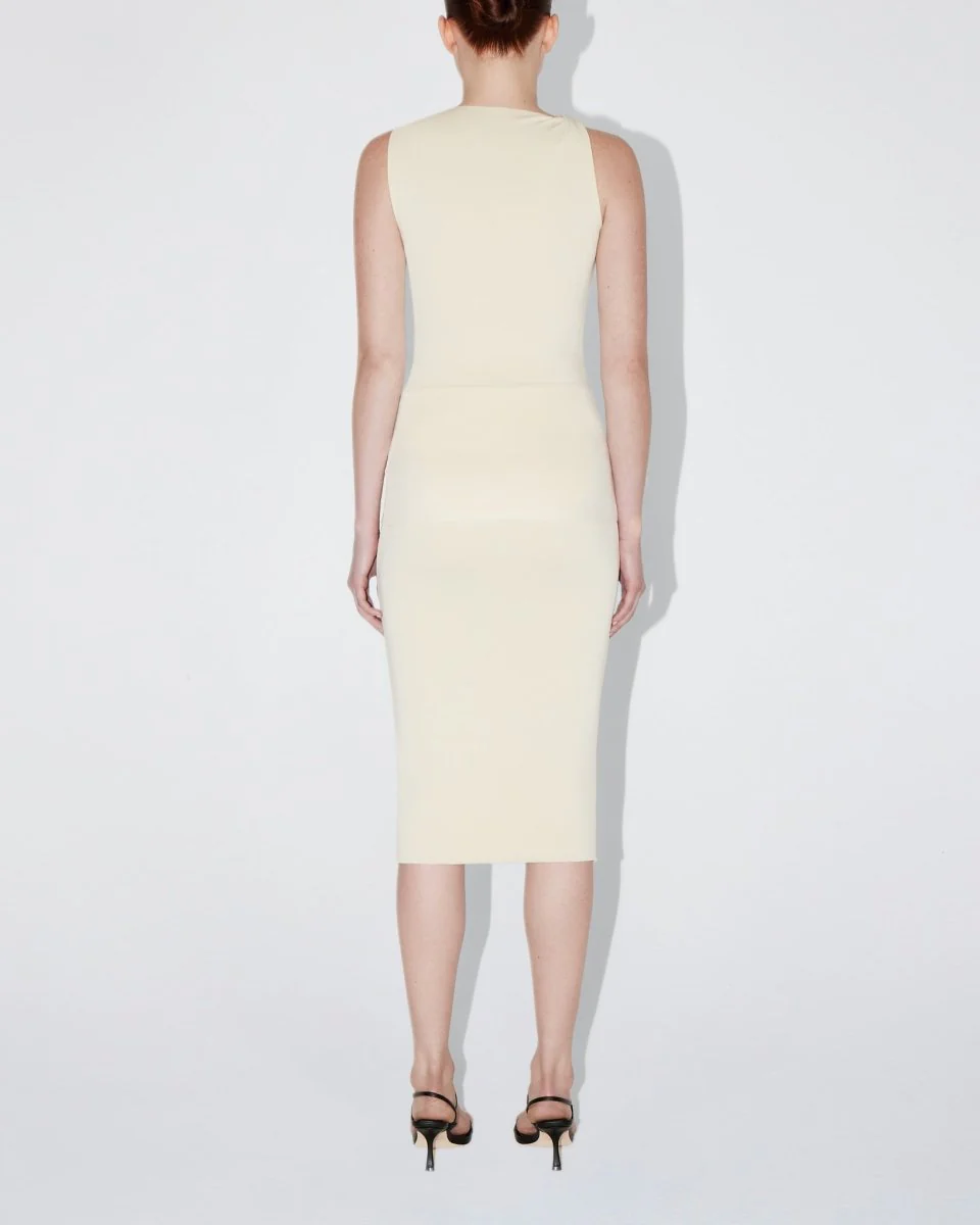Sueded Stretch Cutout Skirt | Stone - Image 5