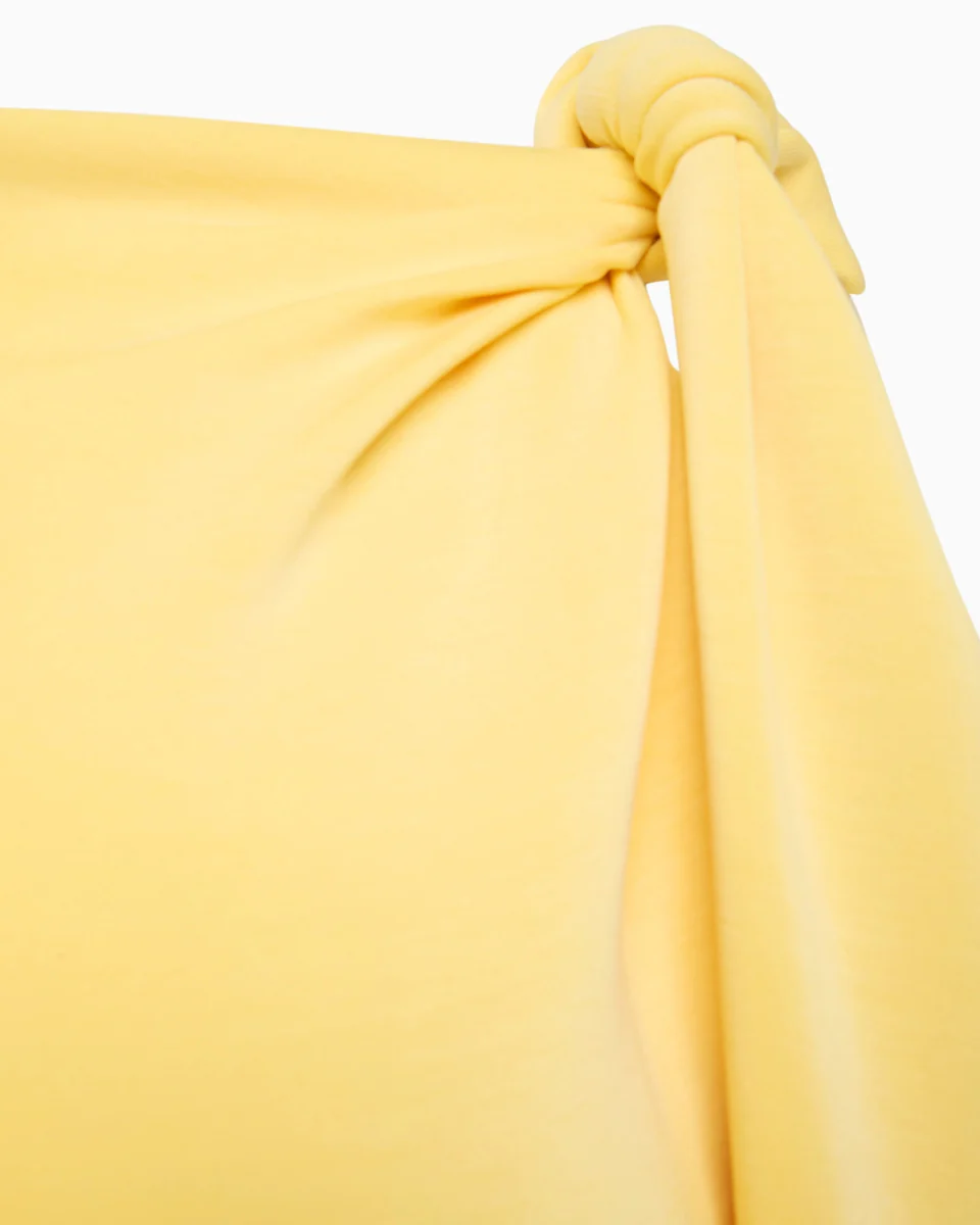 Sueded Stretch Knotted Maxi Dress | Butter Yellow - Image 7
