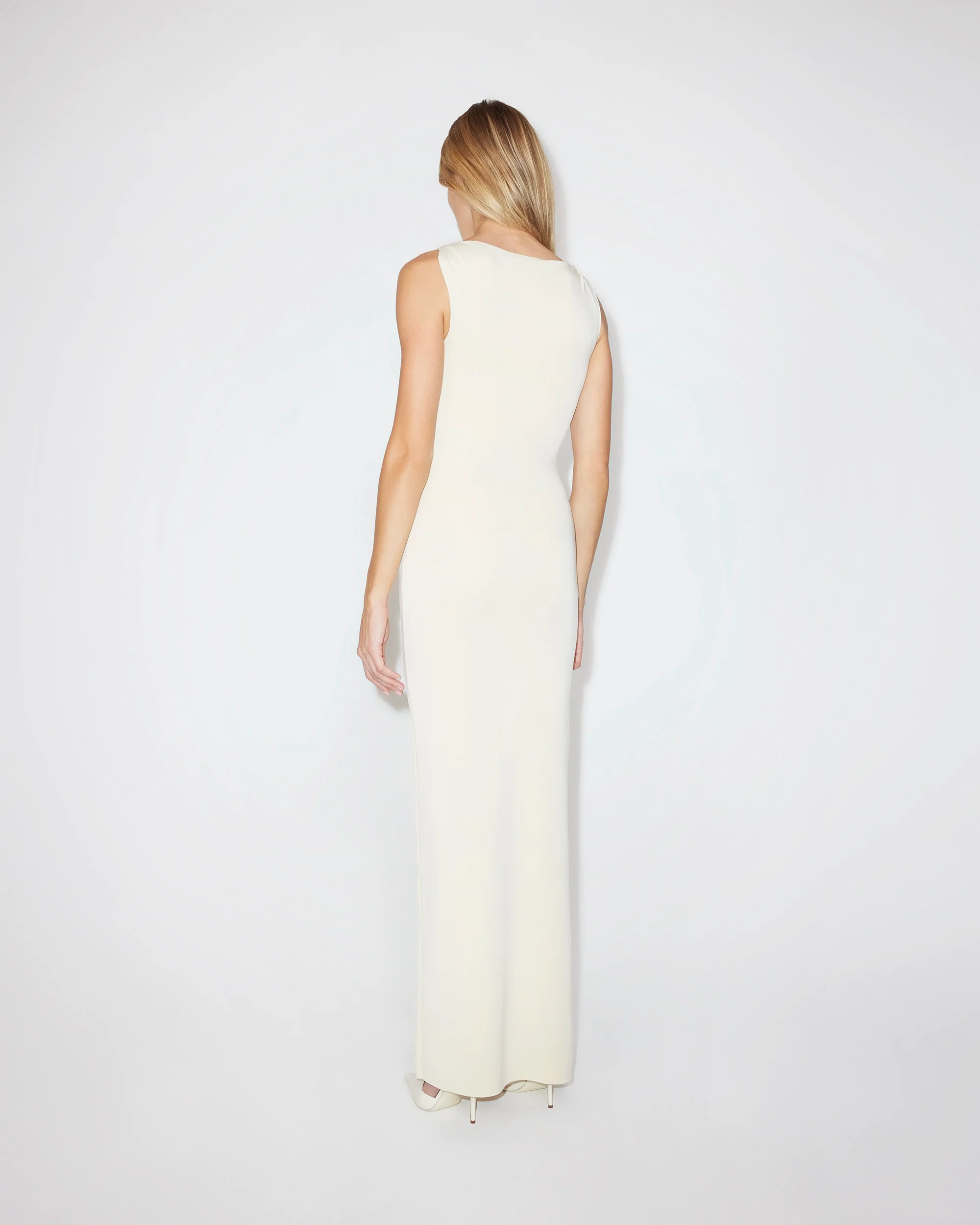 Sueded Stretch Knotted Maxi Dress | Stone - Image 6