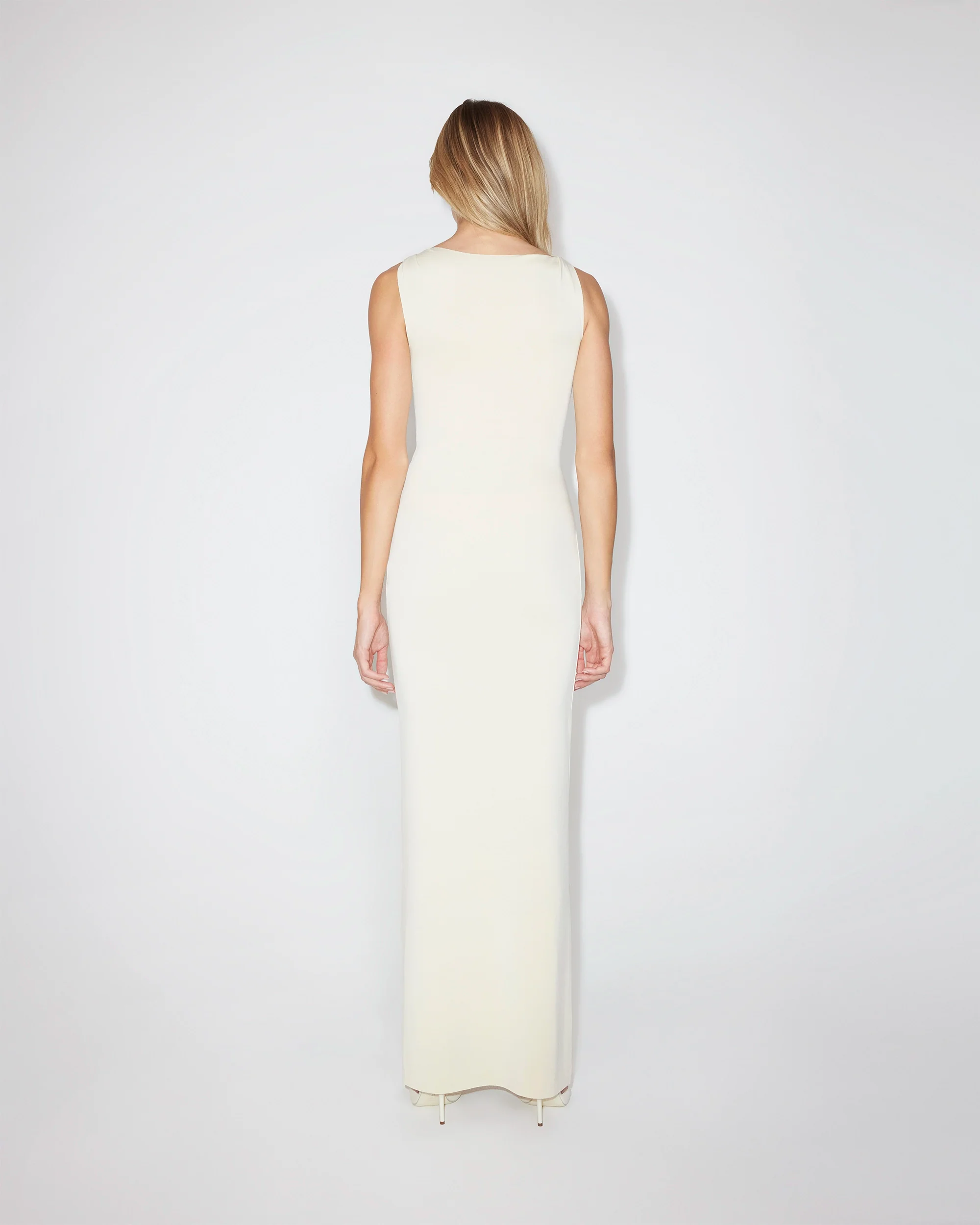 Sueded Stretch Knotted Maxi Dress | Stone - Image 7