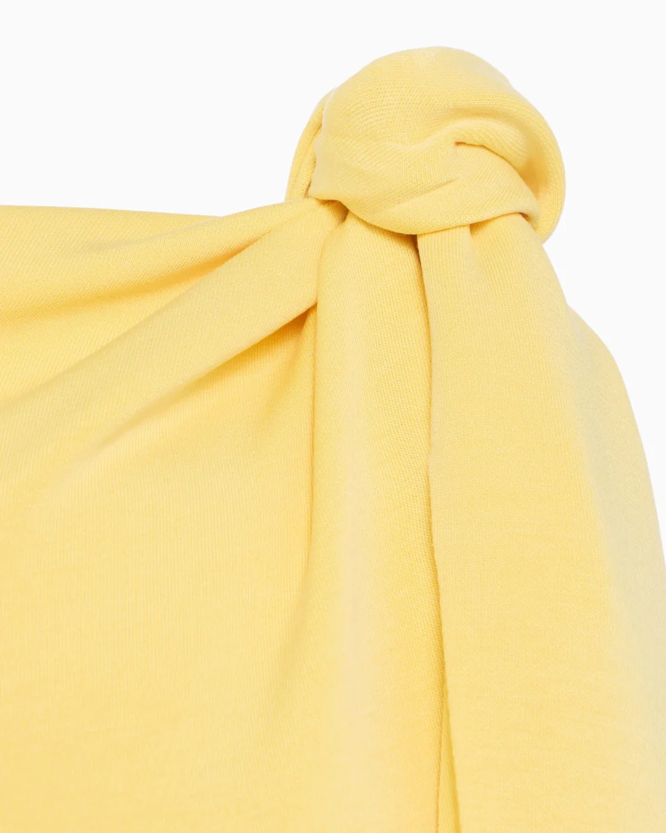 Sueded Stretch Knotted Mini Dress | Butter Yellow - Image 7
