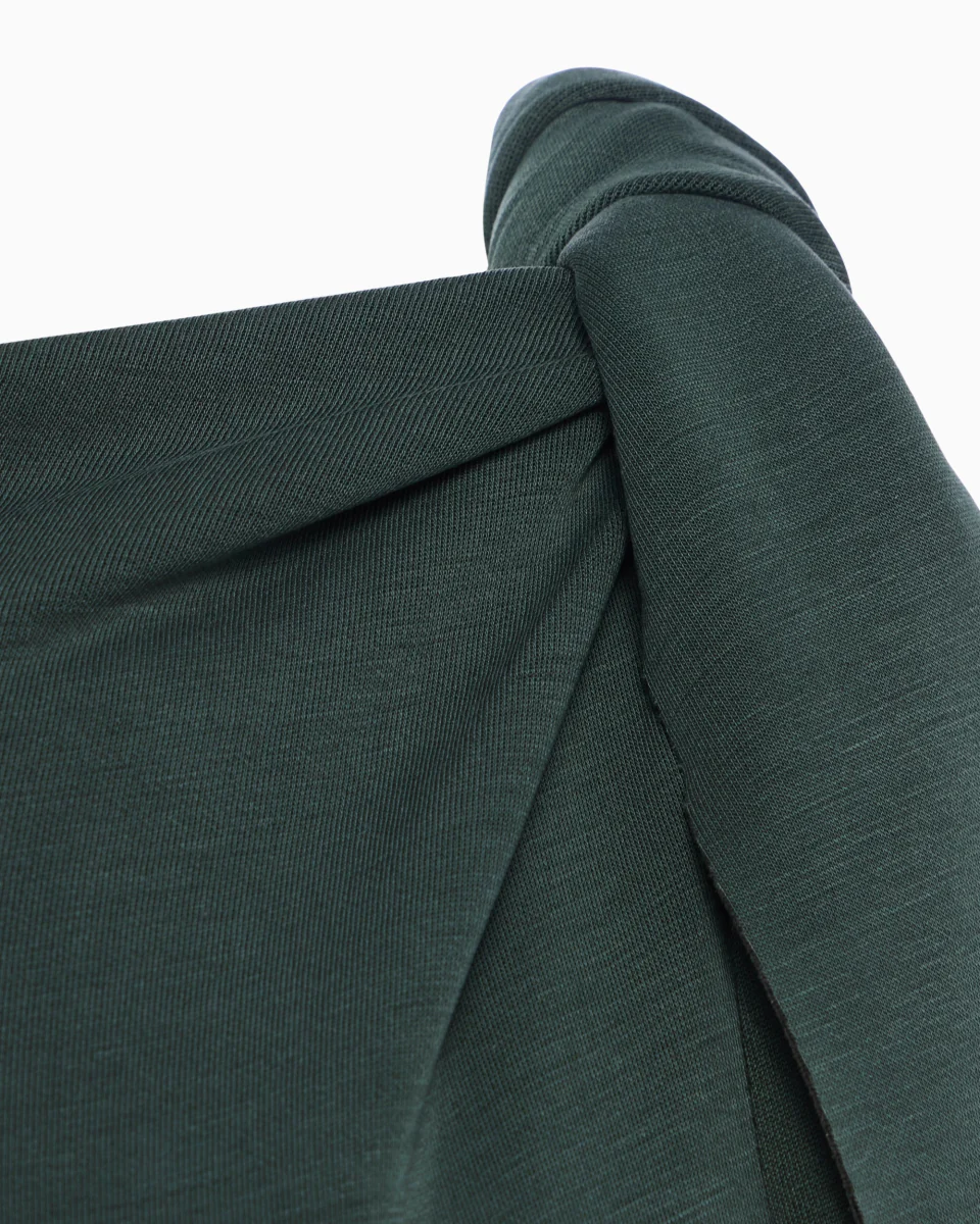 Sueded Stretch Knotted Mini Dress | Evergreen - Image 7
