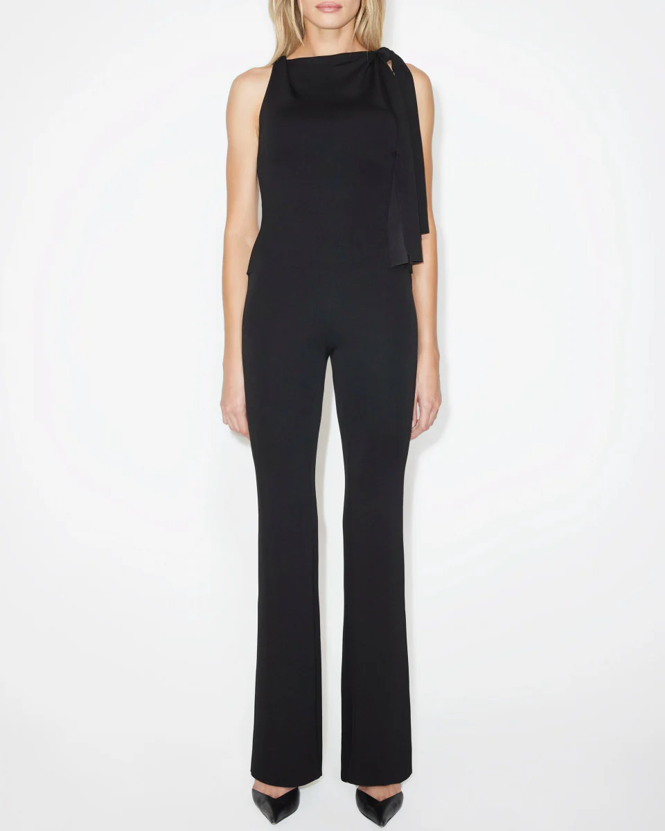 Sueded Stretch Knotted Top | Black - Image 3