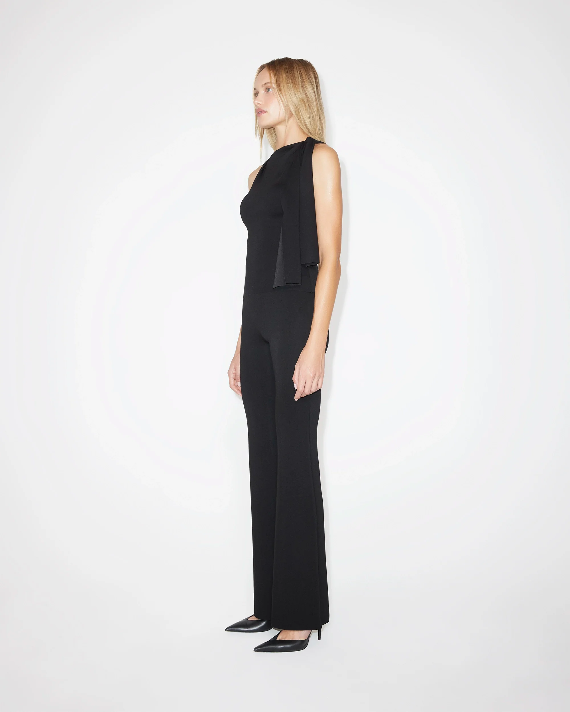 Sueded Stretch Knotted Top | Black - Image 5