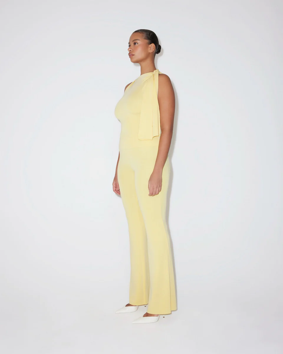 Sueded Stretch Knotted Top | Butter Yellow - Image 5