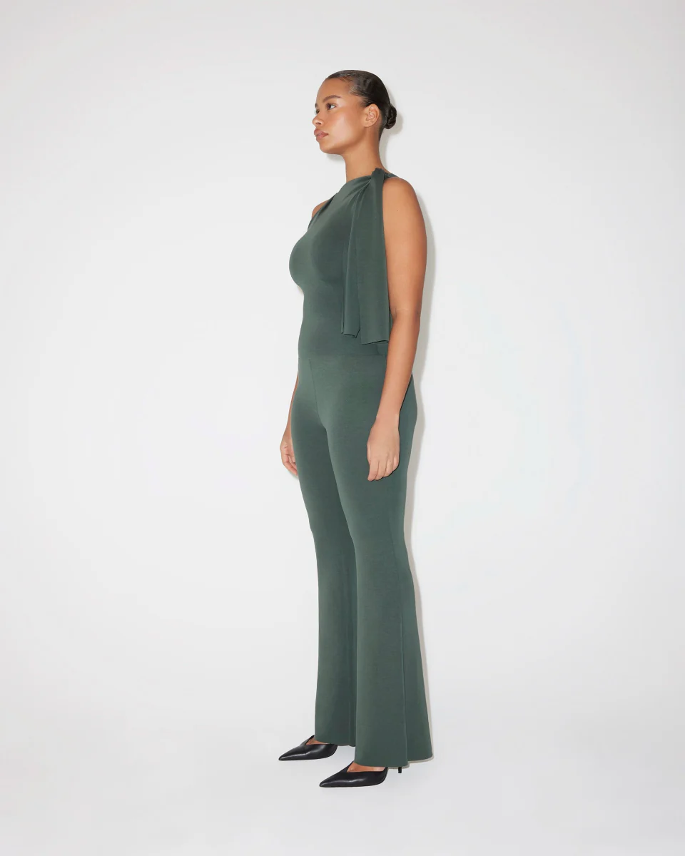 Sueded Stretch Knotted Top | Evergreen - Image 5