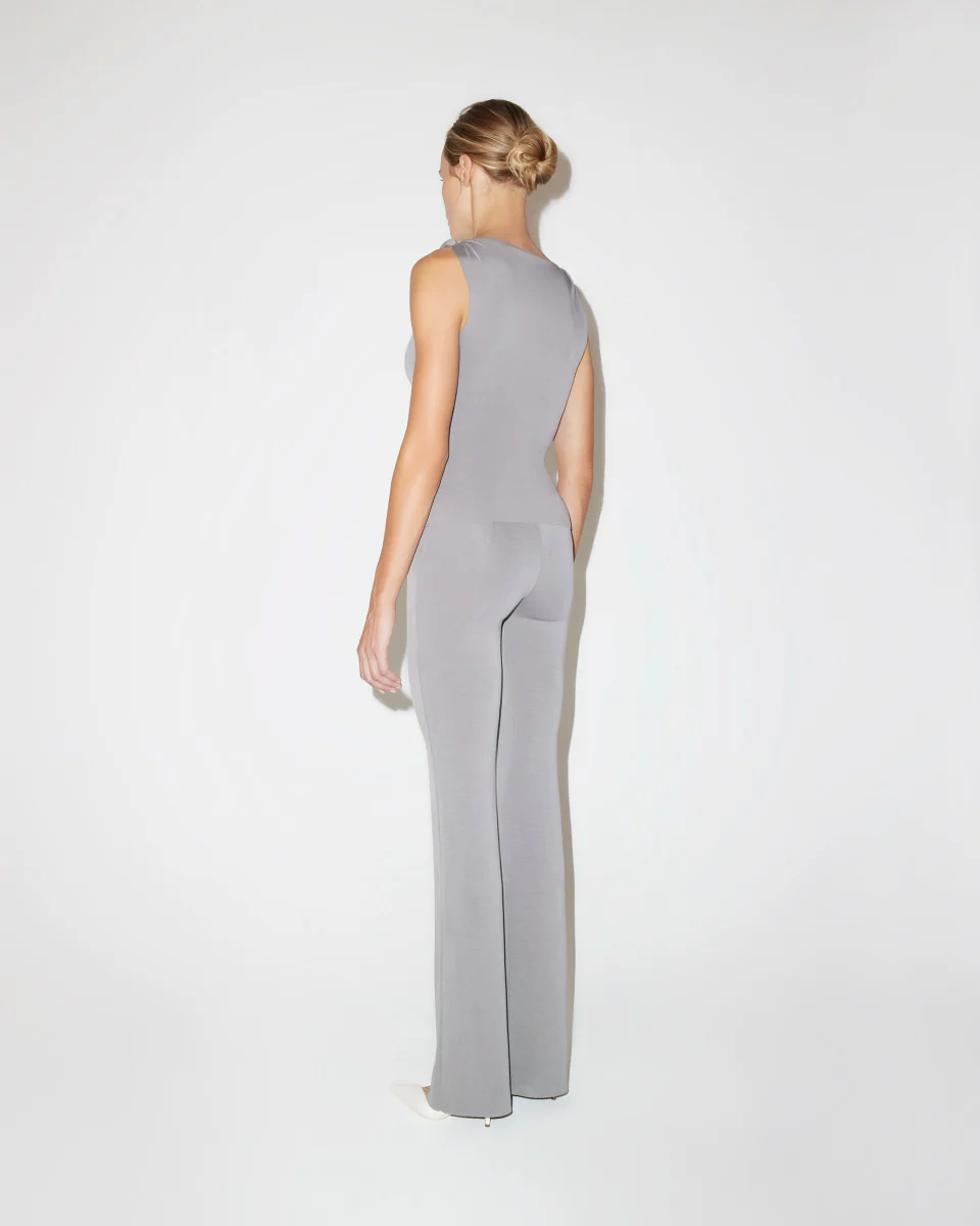 Sueded Stretch Knotted Top | Steel Grey - Image 6