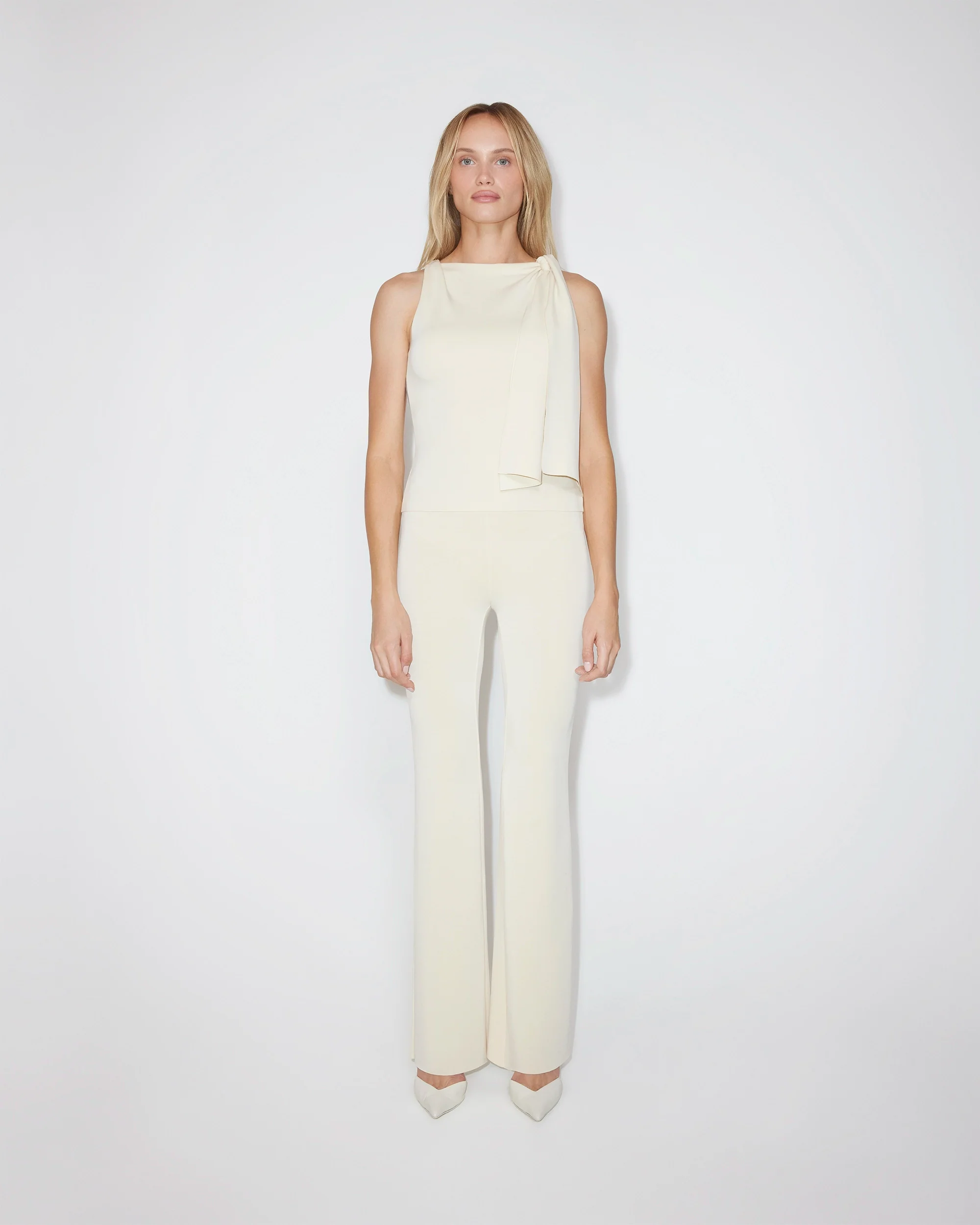 Sueded Stretch Knotted Top | Stone - Image 4