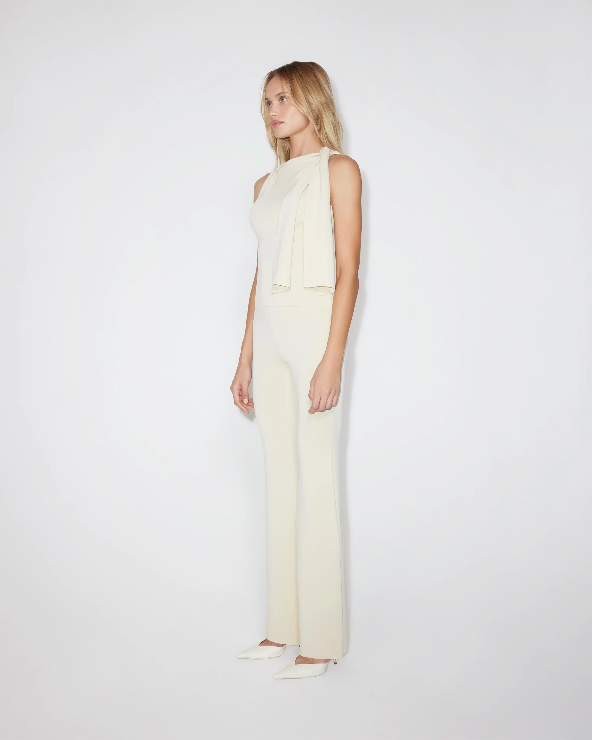 Sueded Stretch Knotted Top | Stone - Image 5