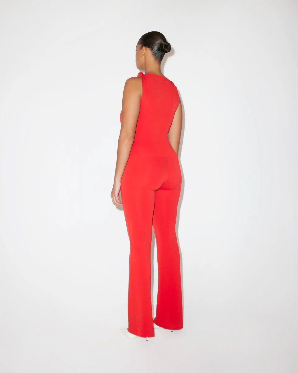 Sueded Stretch Knotted Top | Tomato - Image 6