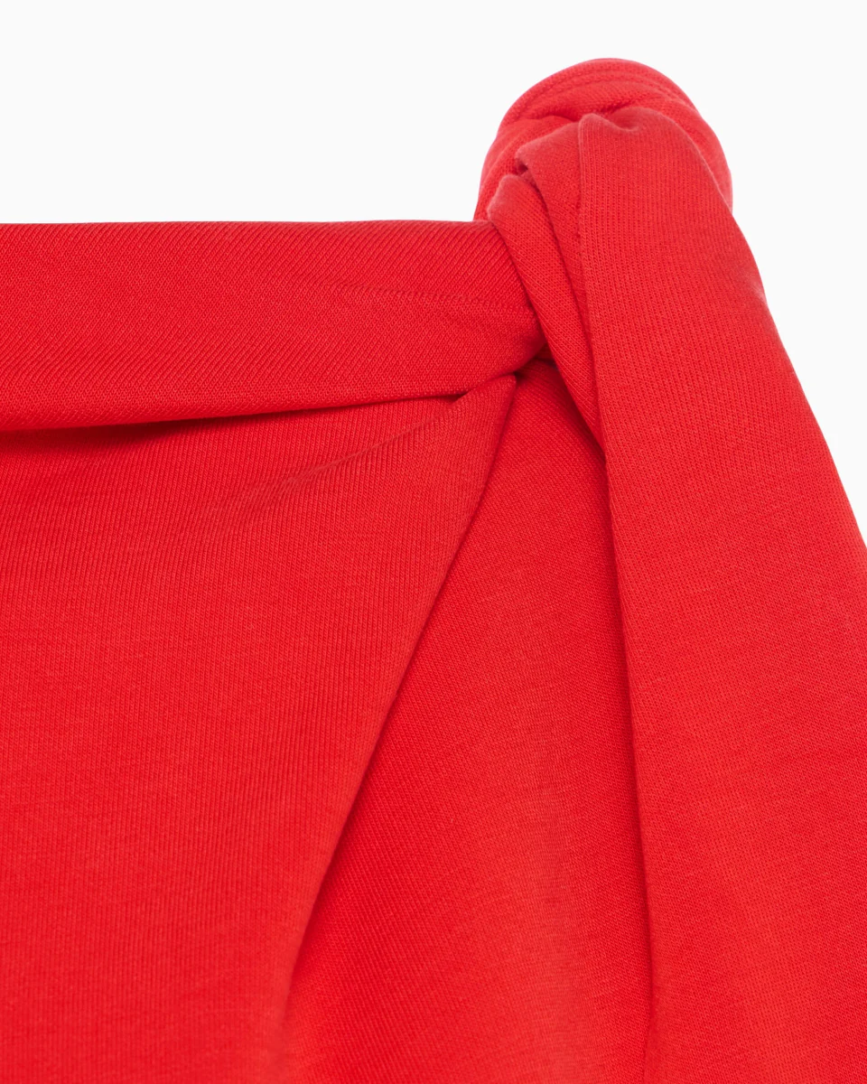 Sueded Stretch Knotted Top | Tomato - Image 8