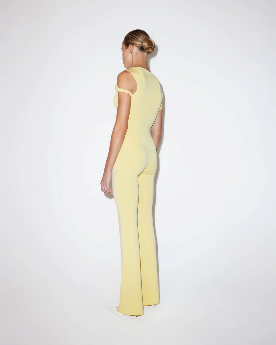 Sueded Stretch Low Rise Pant | Butter Yellow - Image 10