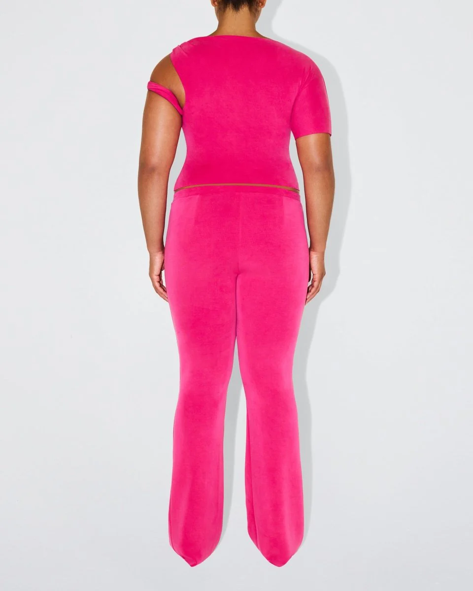 Sueded Stretch Low Rise Pant | Fuchsia - Image 7