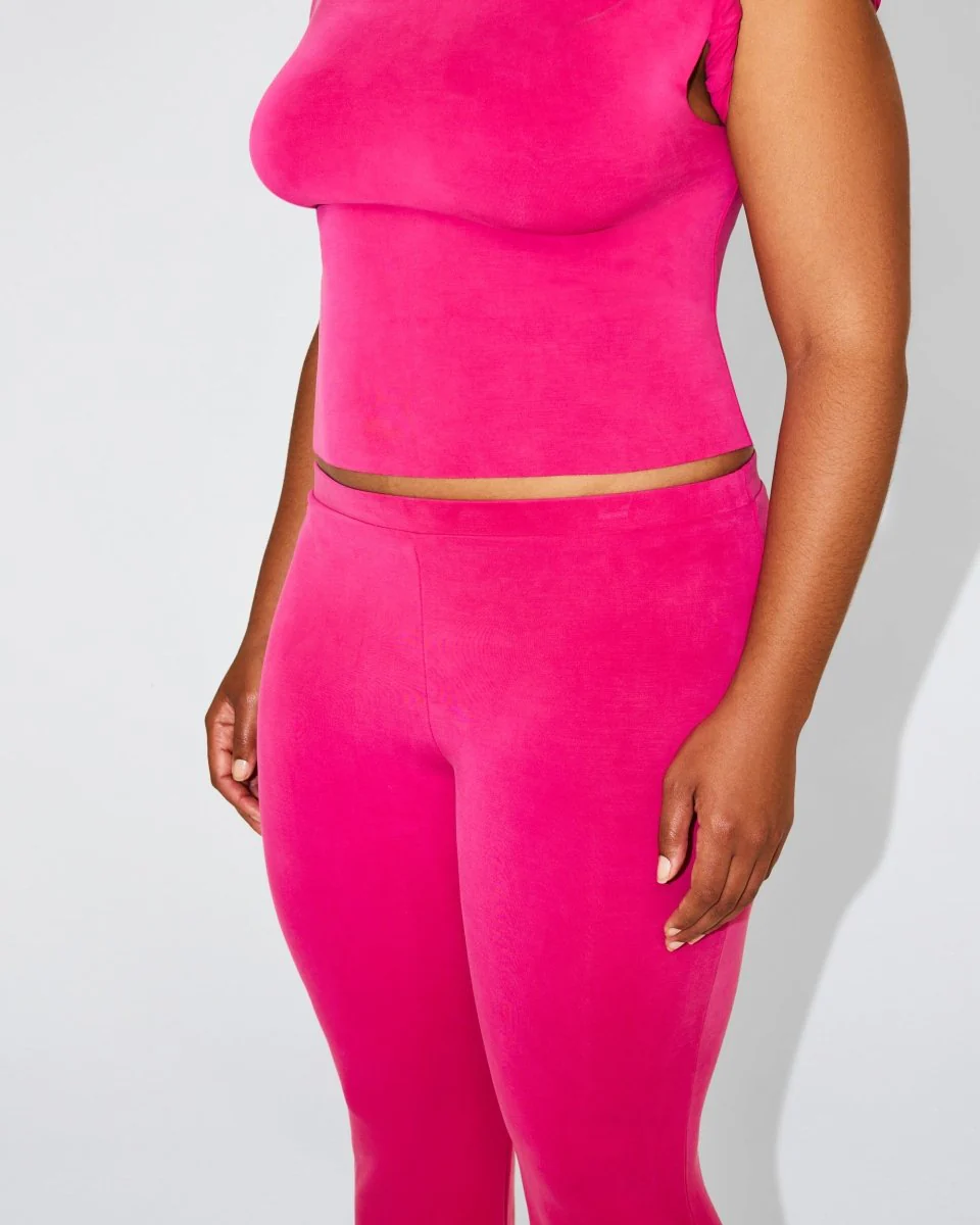 Sueded Stretch Low Rise Pant | Fuchsia - Image 8