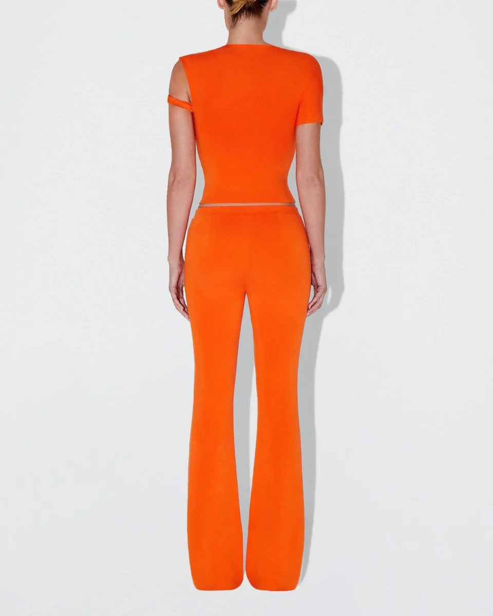 Sueded Stretch Low Rise Pant | Papaya - Image 4