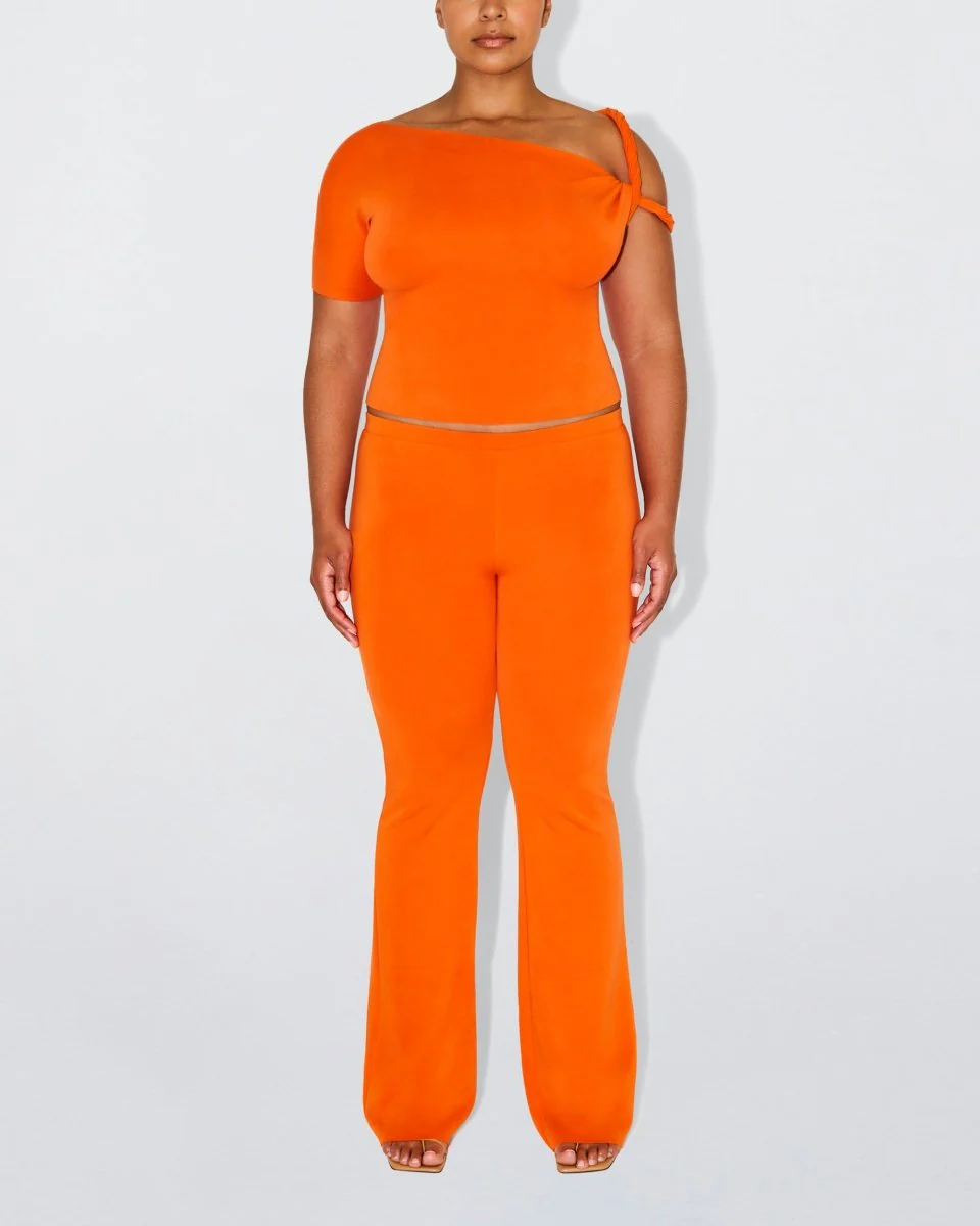 Sueded Stretch Low Rise Pant | Papaya - Image 5