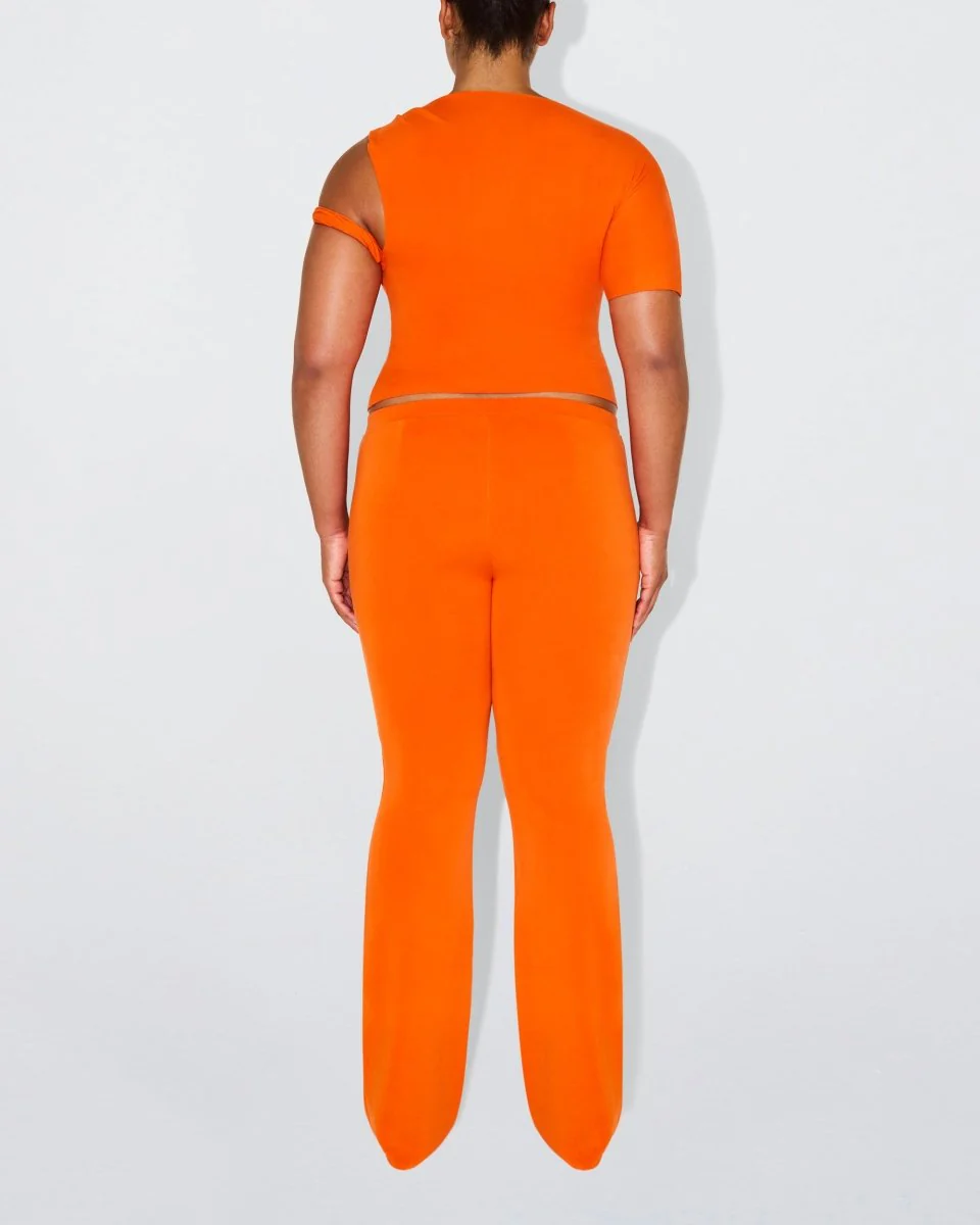 Sueded Stretch Low Rise Pant | Papaya - Image 6