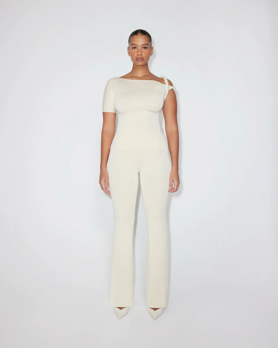 Sueded Stretch Low Rise Pant | Stone - Image 3