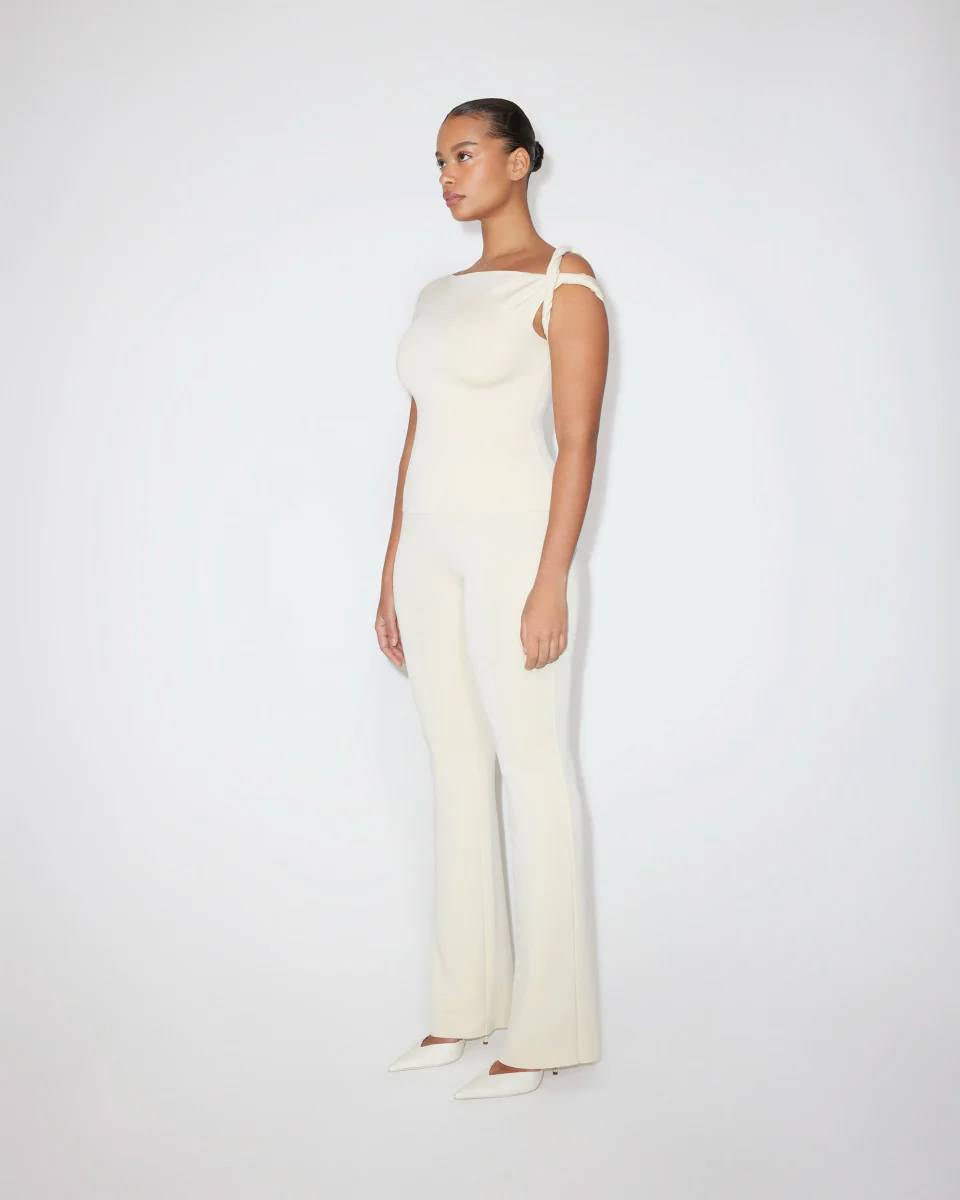 Sueded Stretch Low Rise Pant | Stone - Image 4
