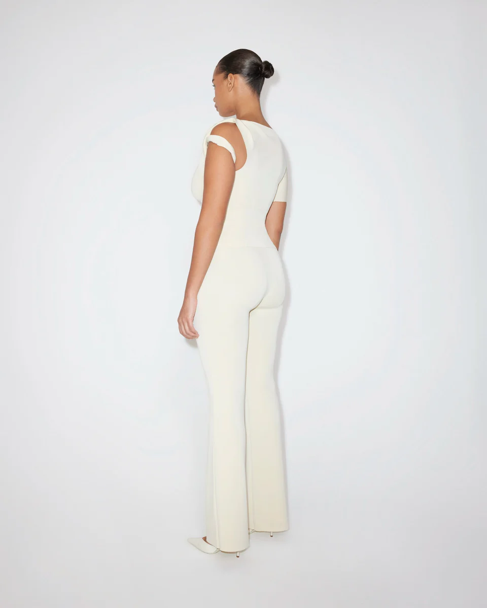 Sueded Stretch Low Rise Pant | Stone - Image 5