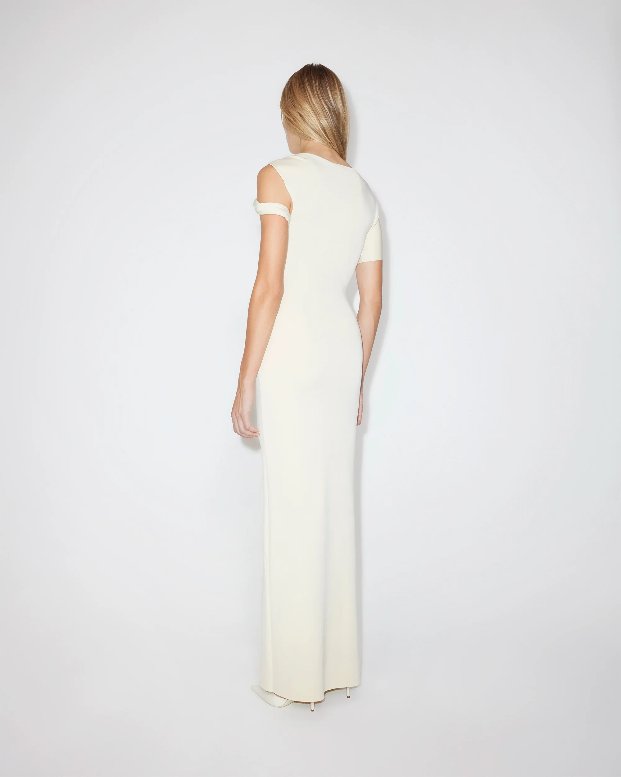 Sueded Stretch Twist Maxi Dress | Stone - Image 5