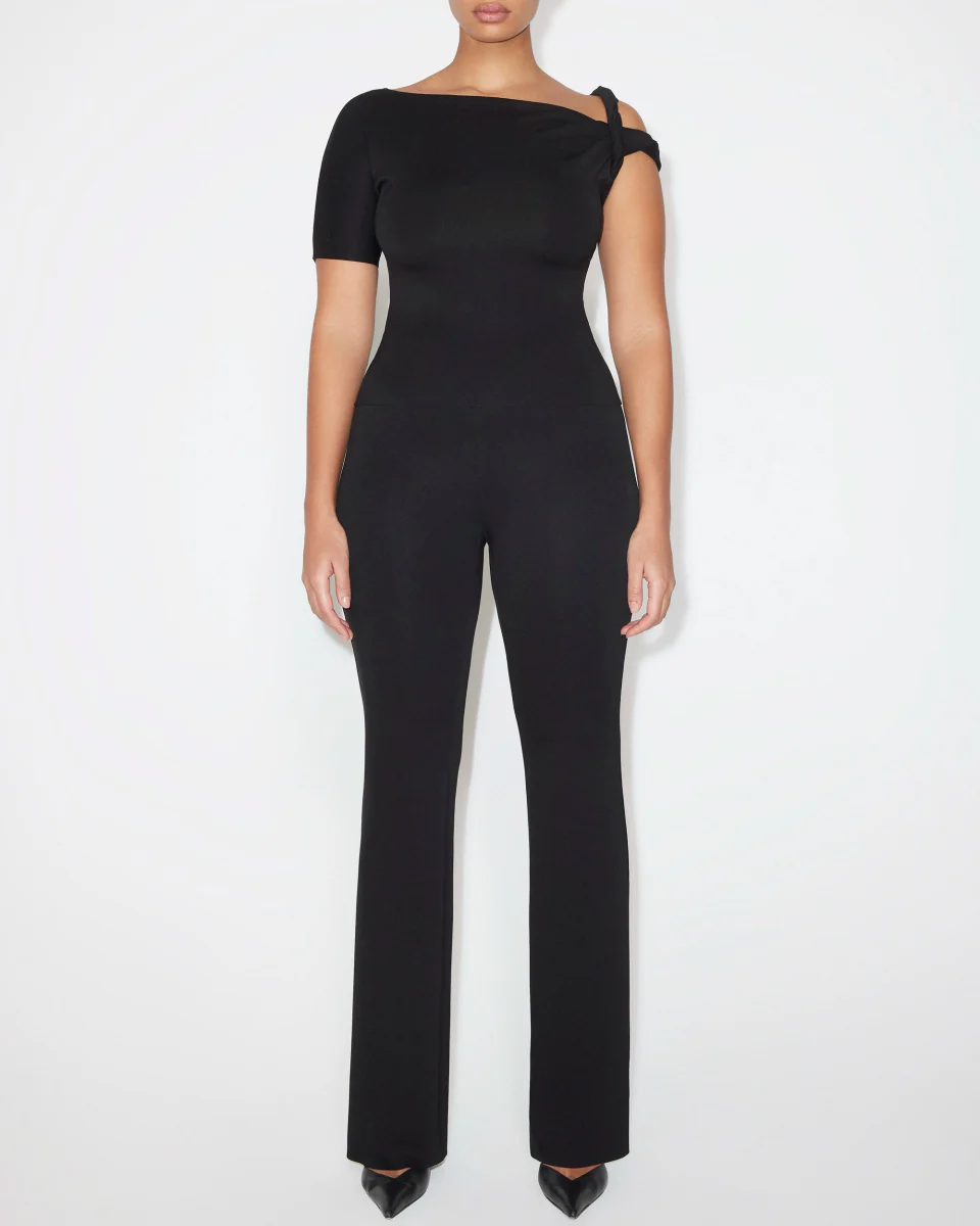 Sueded Stretch Twisted Top | Black - Image 3