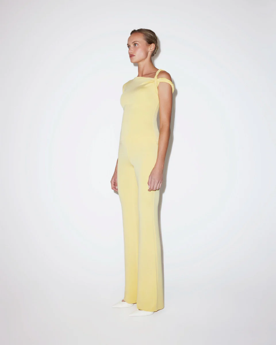 Sueded Stretch Twisted Top | Butter Yellow - Image 5