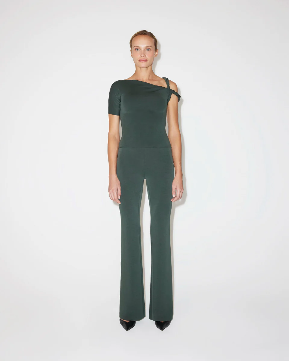 Sueded Stretch Twisted Top | Evergreen - Image 4