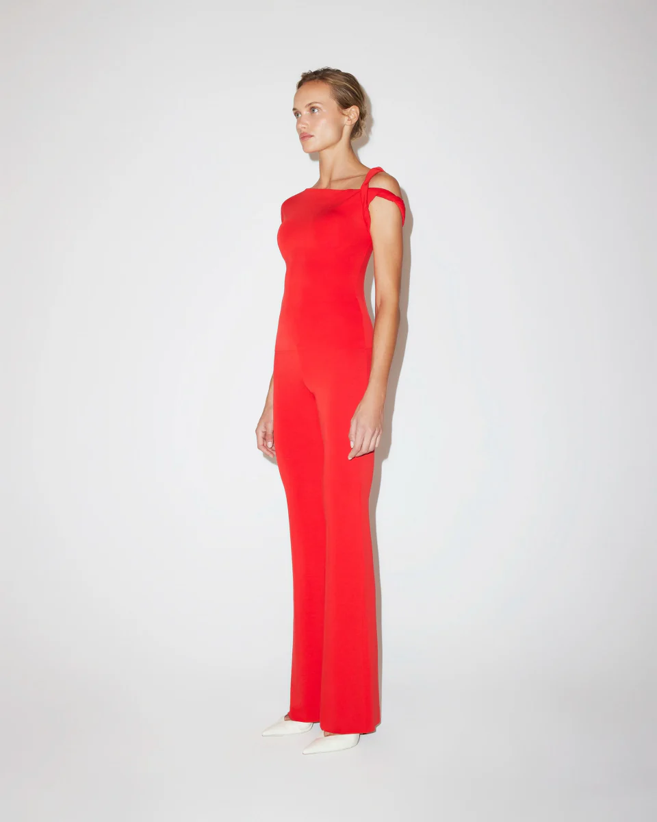 Sueded Stretch Twisted Top | Tomato - Image 5
