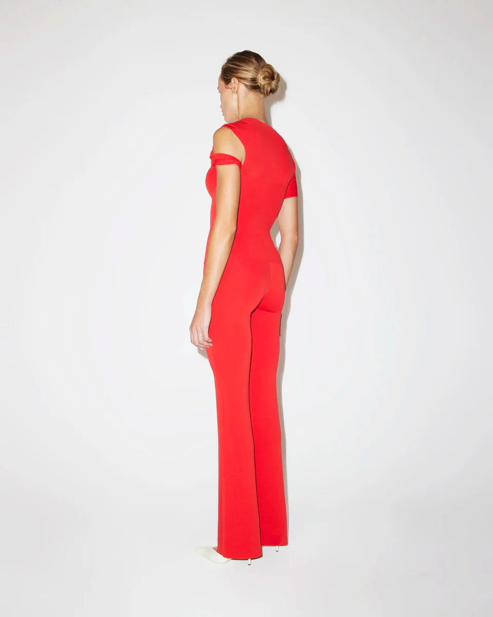 Sueded Stretch Twisted Top | Tomato - Image 6