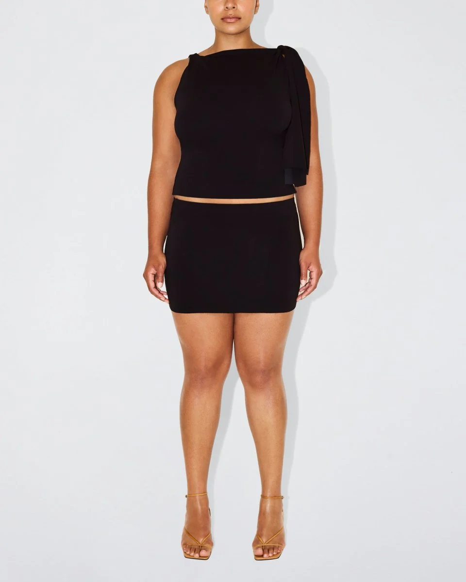 Sueded Stretch Ultra Mini Skirt | Black - Image 5
