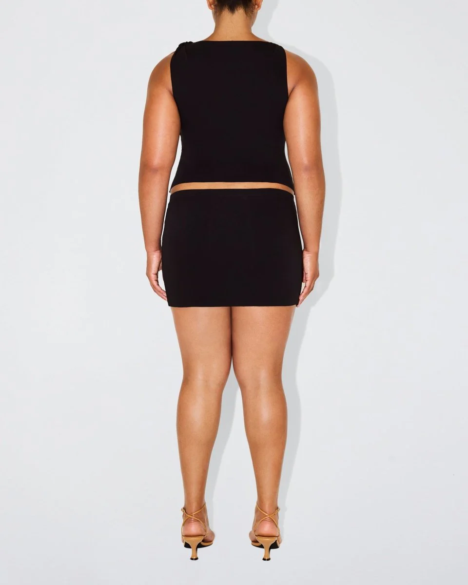 Sueded Stretch Ultra Mini Skirt | Black - Image 6