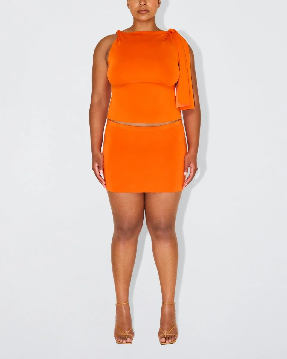Sueded Stretch Ultra Mini Skirt | Papaya - Image 5